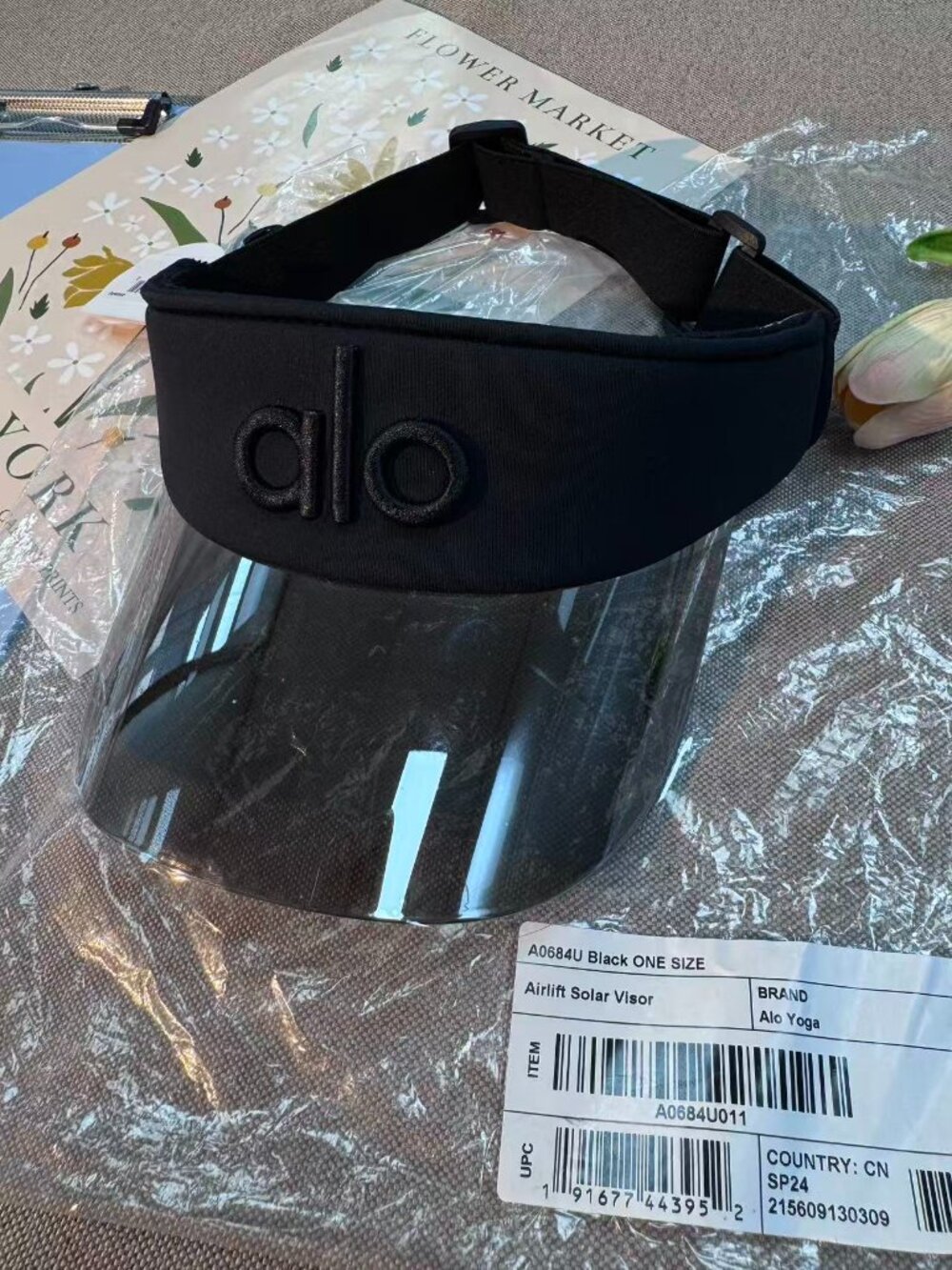 Alo Yoga Airlift Solar Visor Black NWT 🌸 Adjustable Tennis Running Hat 💗